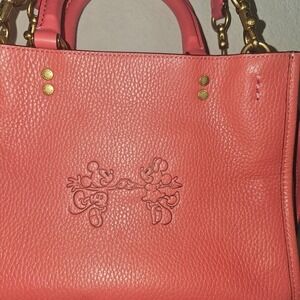 Disney x Coach Rogue 25 Minnie and Mickey watermelon leather suede
